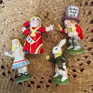 1979-83 A COMPANY OF FRIENDS ALICE IN WONDERLAND 4 ORNAMENTS STANDING FIGURES